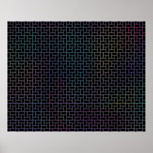 Affiche Élégant moderne Abstrait coloré Motif de panier