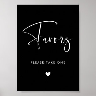 Affiche Elégant & moderne mariage Noir Faveurs signe