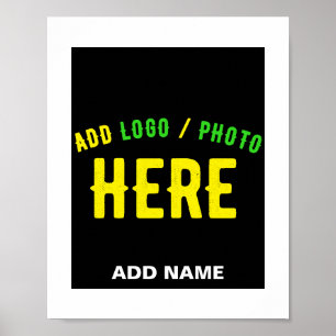 AFFICHE ÉLÉGANT MODERNE PERSONNALISABLE NOIR MARQUE VERIFI