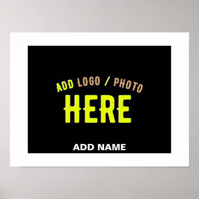 AFFICHE ÉLÉGANT MODERNE PERSONNALISABLE NOIR MARQUE VERIFI (Devant)