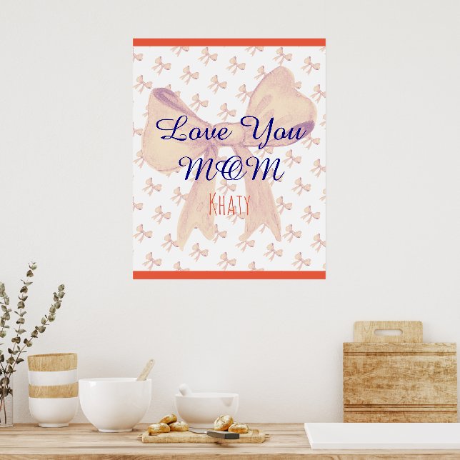Affiche Elégant Moderne Simple Amour Vous Maman Fête des m (Cuisine)