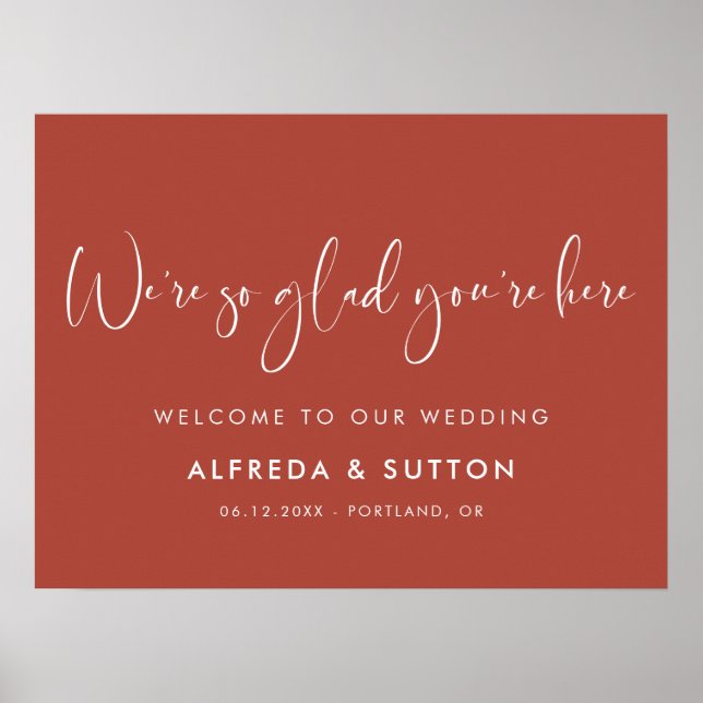 Affiche Elégant & Moderne Terracotta Tellement heureux que (Devant)