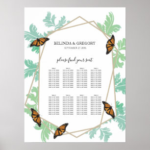 Affiche Élégant Monarque Papillon Mariage de siège graphiq