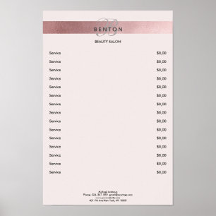Affiche Elegant Monogramm Lightpink Rosegold Pricelist