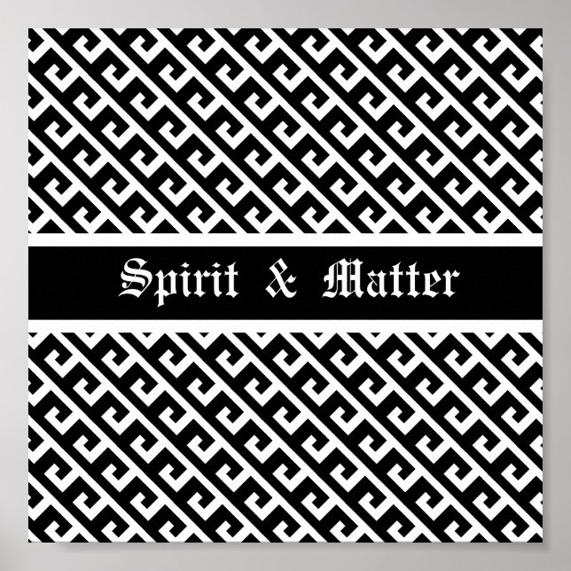 Affiche Élégant Motif géométrique noir et blanc (Devant)