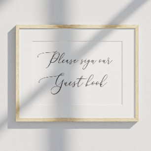 Affiche Élégant nettoyage calligraphie Guest Book Mariage 