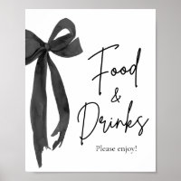 Élégant Noir Bow nourriture et boissons Signal