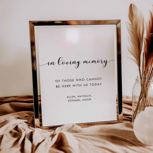 Affiche Élégant noir et blanc En signe de mémoire d'amour (Créateur téléchargé)