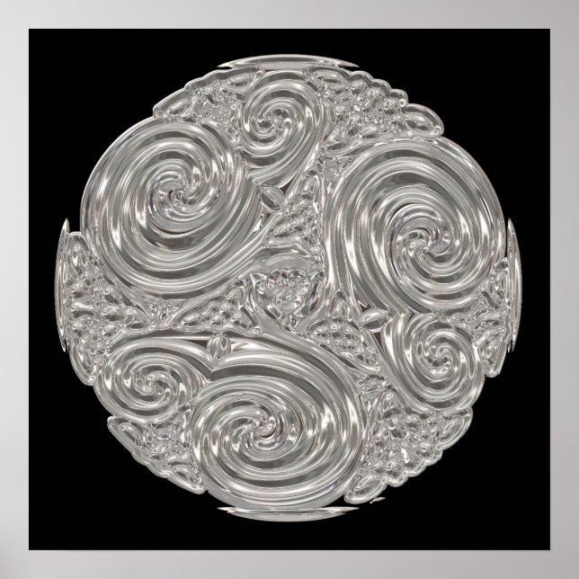 Affiche Elégant nouveau argent noir métallique look modern (Devant)