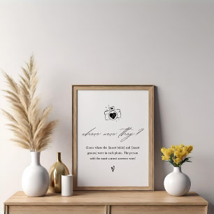 Affiche Élégant Où Étaient-Ils Fête des mariées Jeu Signal