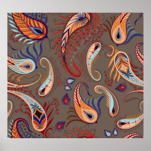 Affiche Elegant Paisley Imprimer : Motif Vintage
