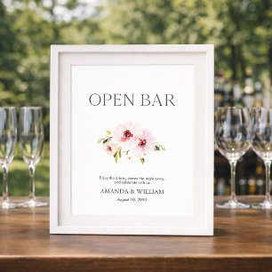 Affiche Élégant panneau à barres ouvertes florales