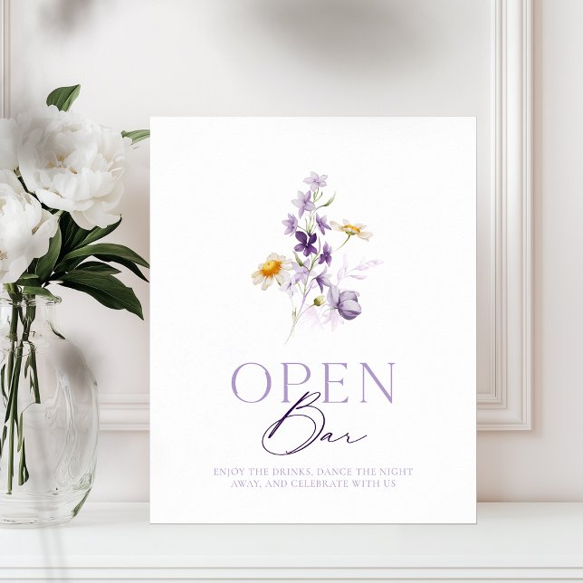 Affiche Élégant panneau à barres ouvertes florales (Créateur téléchargé)