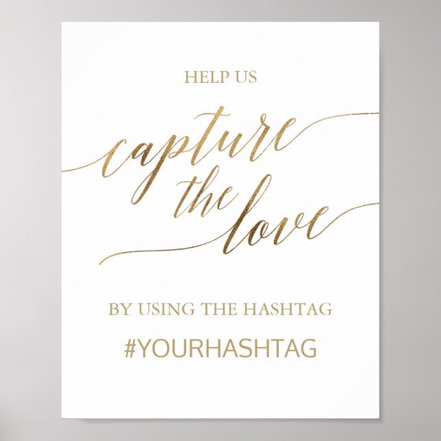 Affiche Élégant panneau « Capturez l'amour » en calligraph (Devant)