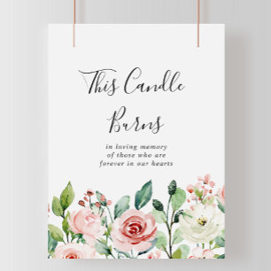 Affiche Élégant Panneau Cette Bougie Brûle Fleur délicate