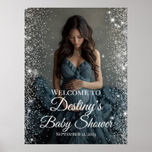 Élégant panneau d'accueil photo baby shower