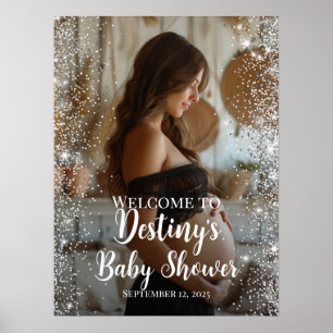 Affiche Élégant panneau d'accueil photo baby shower