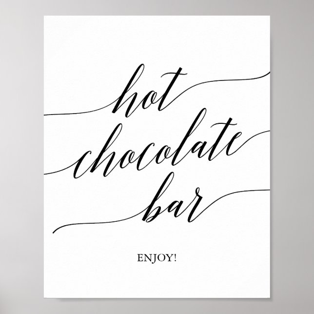 Affiche Élégant panneau de bar à chocolat chaud en calligr (Devant)