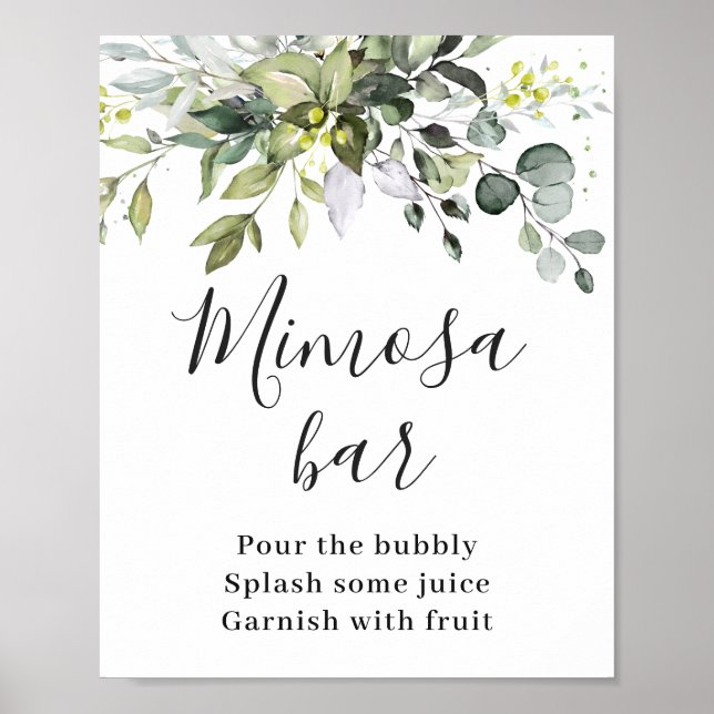 Affiche Élégant panneau de barre Eucalyptus Mimosa (Devant)