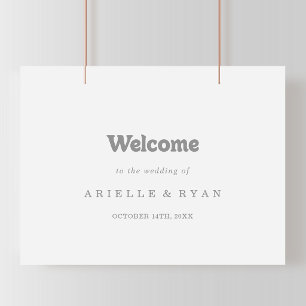 Affiche Élégant Panneau de Bienvenue de Mariage Formel Min