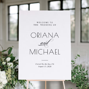 Affiche Élégant Panneau de Bienvenue de Mariage Minimalist