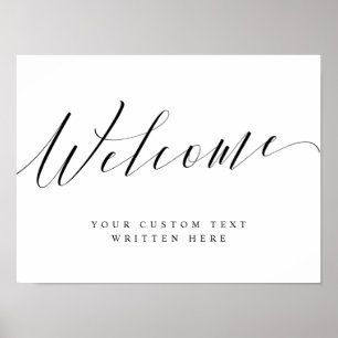 Affiche Élégant panneau de bienvenue en écriture calligrap