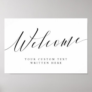 Affiche Élégant panneau de bienvenue en écriture calligrap