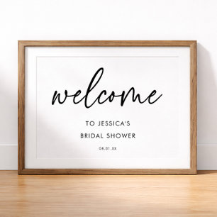 Affiche Élégant Panneau de Bienvenue pour une Baby Shower