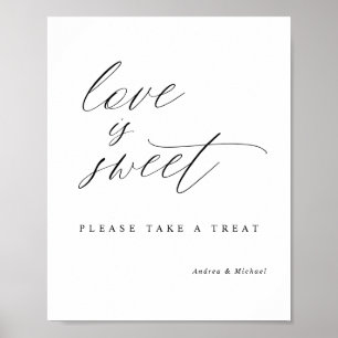 Affiche Élégant panneau de calligraphie de mariage l'amour