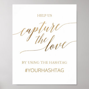 Affiche Élégant panneau de calligraphie dorée Capture l'am