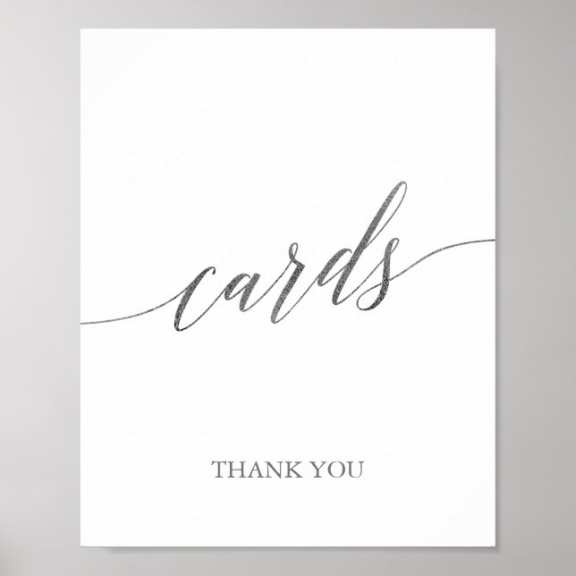 Affiche Élégant panneau de cartes de mariage en calligraph (Devant)