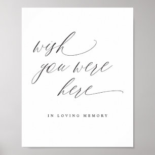 Affiche Élégant panneau de mariage 'Vous étiez ici en mémo