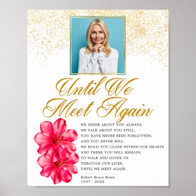 Affiche Élégant panneau de poème floral funéraire (Devant)
