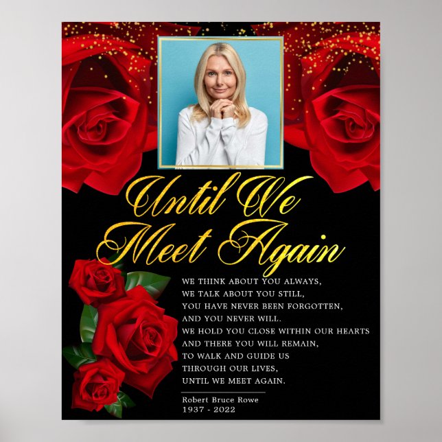 Affiche Élégant panneau de poème funéraire de roses turque (Devant)