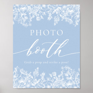 Affiche Élégant panneau photo Fleur sauvage bleu Dusty