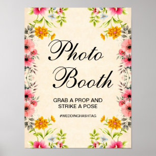 Affiche Élégant panneau photo Mariage Floral