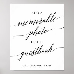 Affiche Élégant panneau photo mémorable en calligraphie no