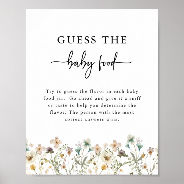 Affiche Élégant Panneau pour Baby Shower (Devant)