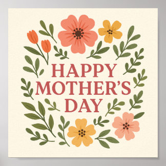 Affiche Élégant papier d'affiche de la valeur de la mère f