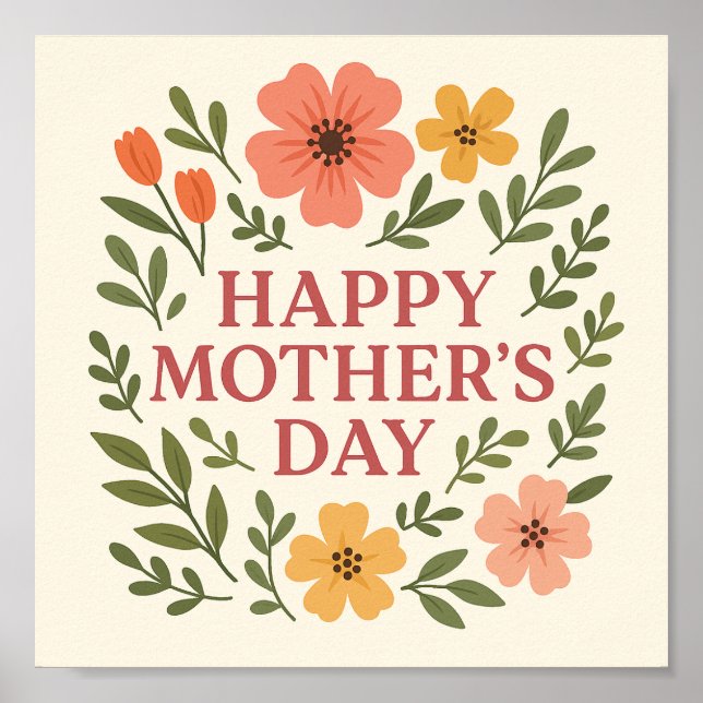 Affiche Élégant papier d'affiche de la valeur de la mère f (Devant)