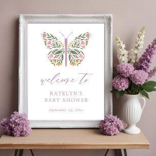 Affiche Élégant papillon Fleur sauvage