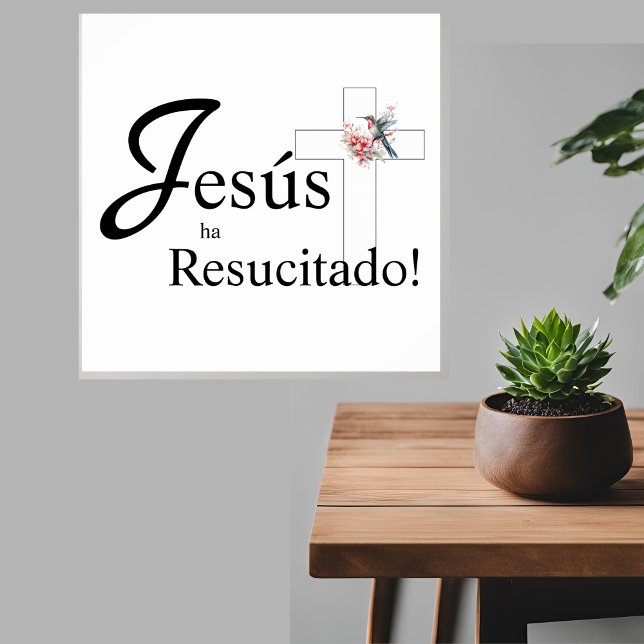 Affiche Elégant Pâques "Jesús ha resucitado" espagnol (Easter Christian Poster in Spanish "Jesús ha resucitado" elegant home decor)