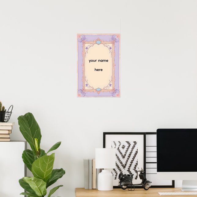 Affiche Elegant Pastel Victorian Frame (Bureau à domicile)