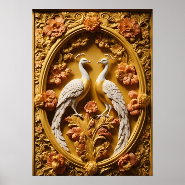 Affiche Elégant Peacock Art - Améliorez votre espace (Devant)