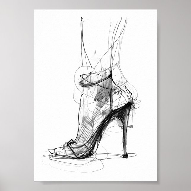 Affiche Elégant pied à talon élevé - Style féminin (Devant)