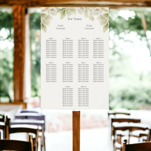 Affiche Élégant plan de siège Mariage de feuillage vert