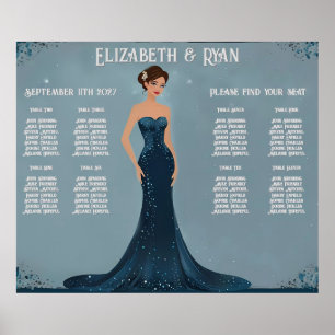 Affiche Élégant plan de table de mariage