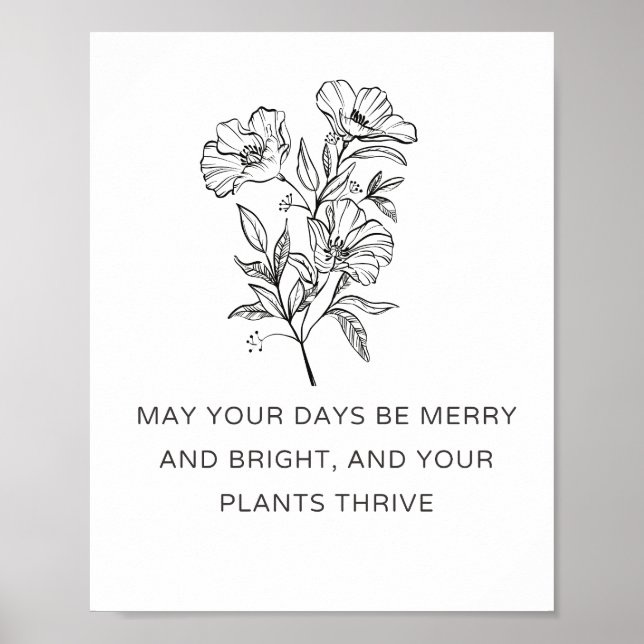 Affiche Elegant Plant Mom Christmas Gift - Plants Thrive (Devant)