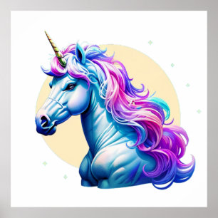 Affiche Élégant portrait Unicorn