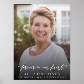 Affiche Elégant Pour Toujours Dans Nos Coeurs Script Photo